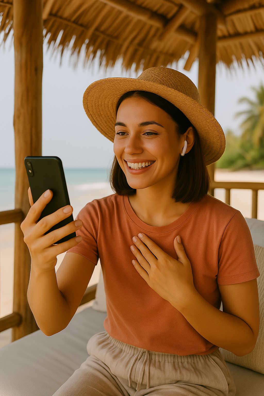 Mulher usando um notebook para uma consulta online